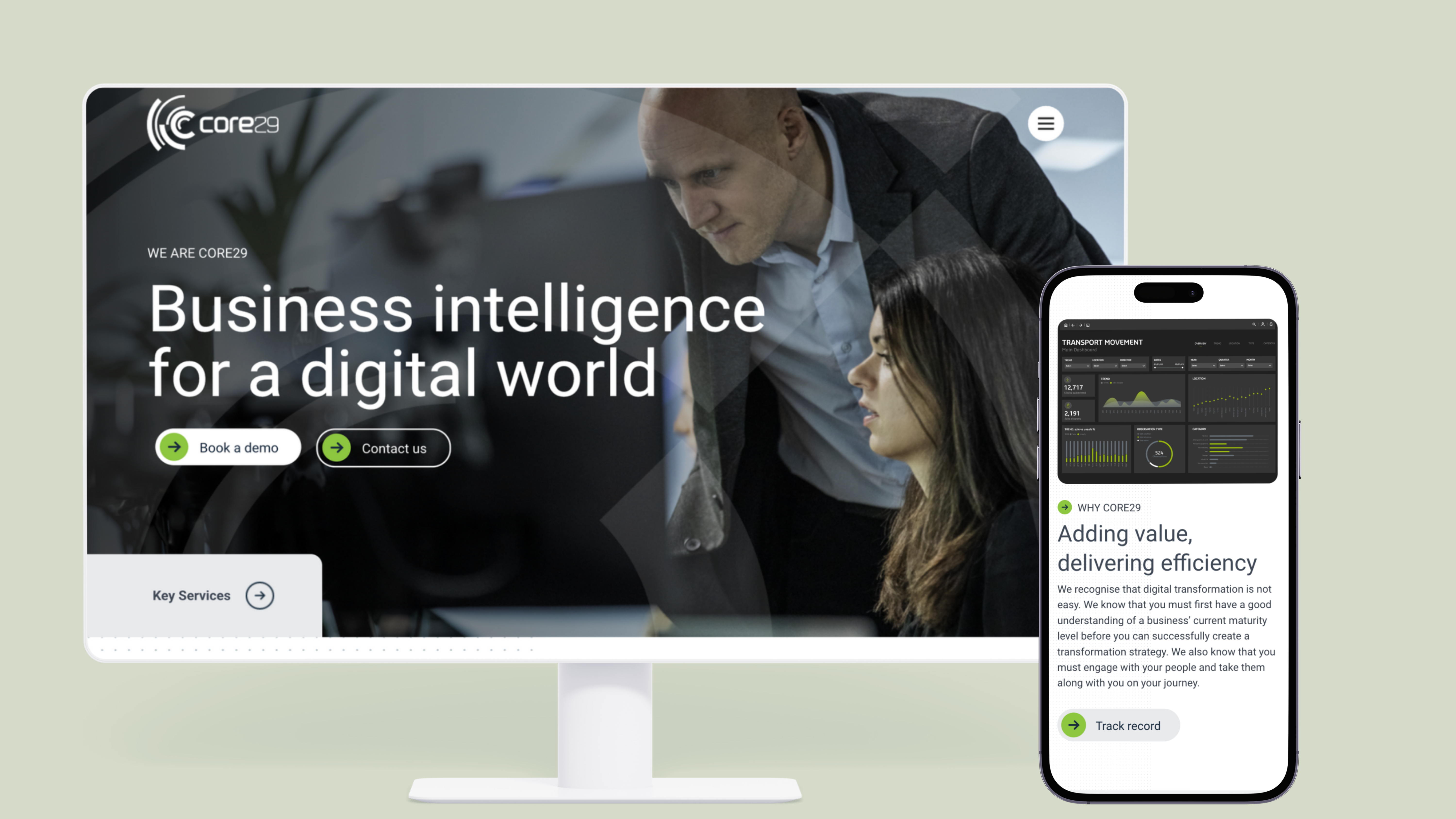 A mockup of the Core29 website that I made using WordPress