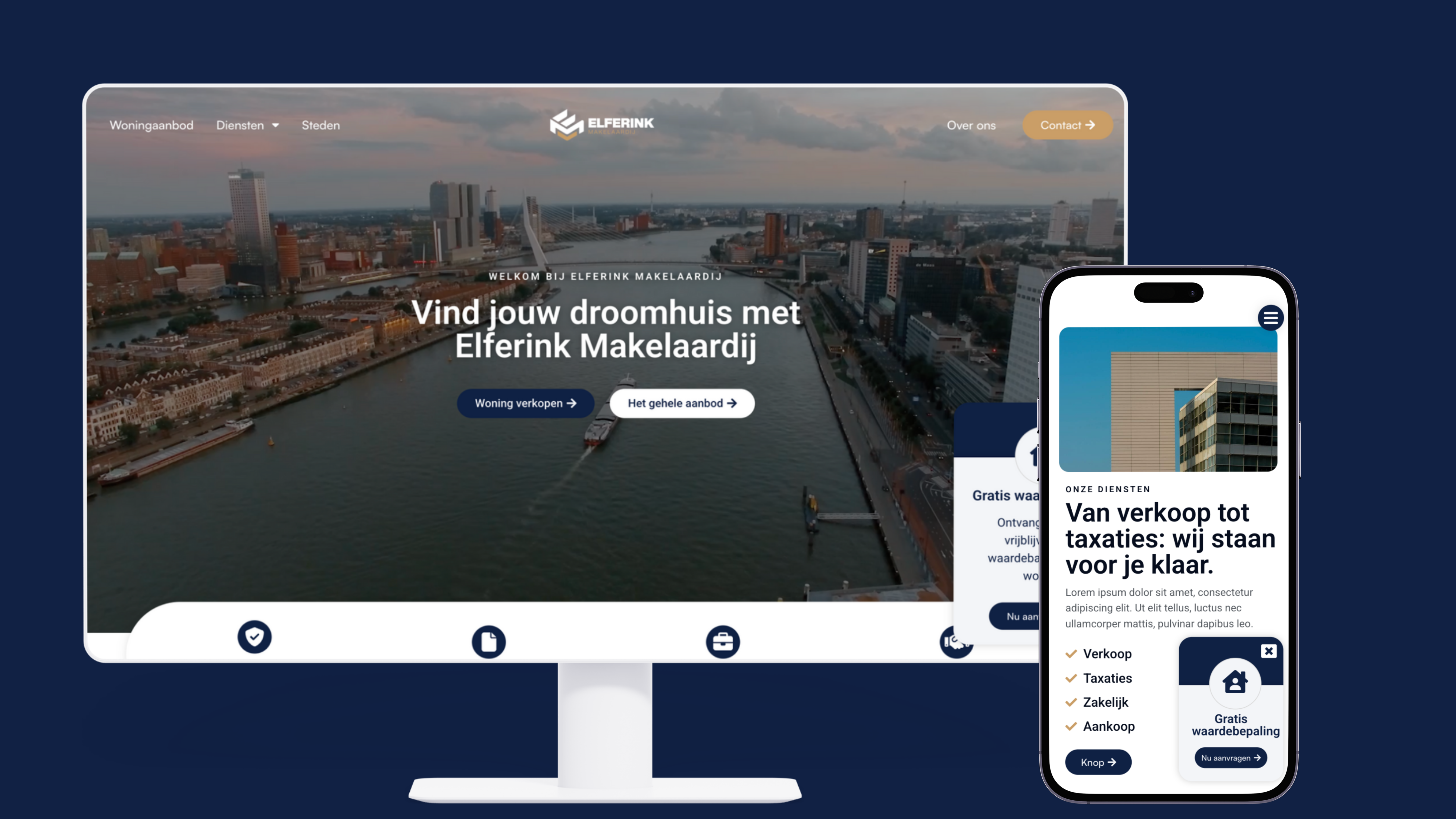 A mockup of the Elferink website that I made using WordPress