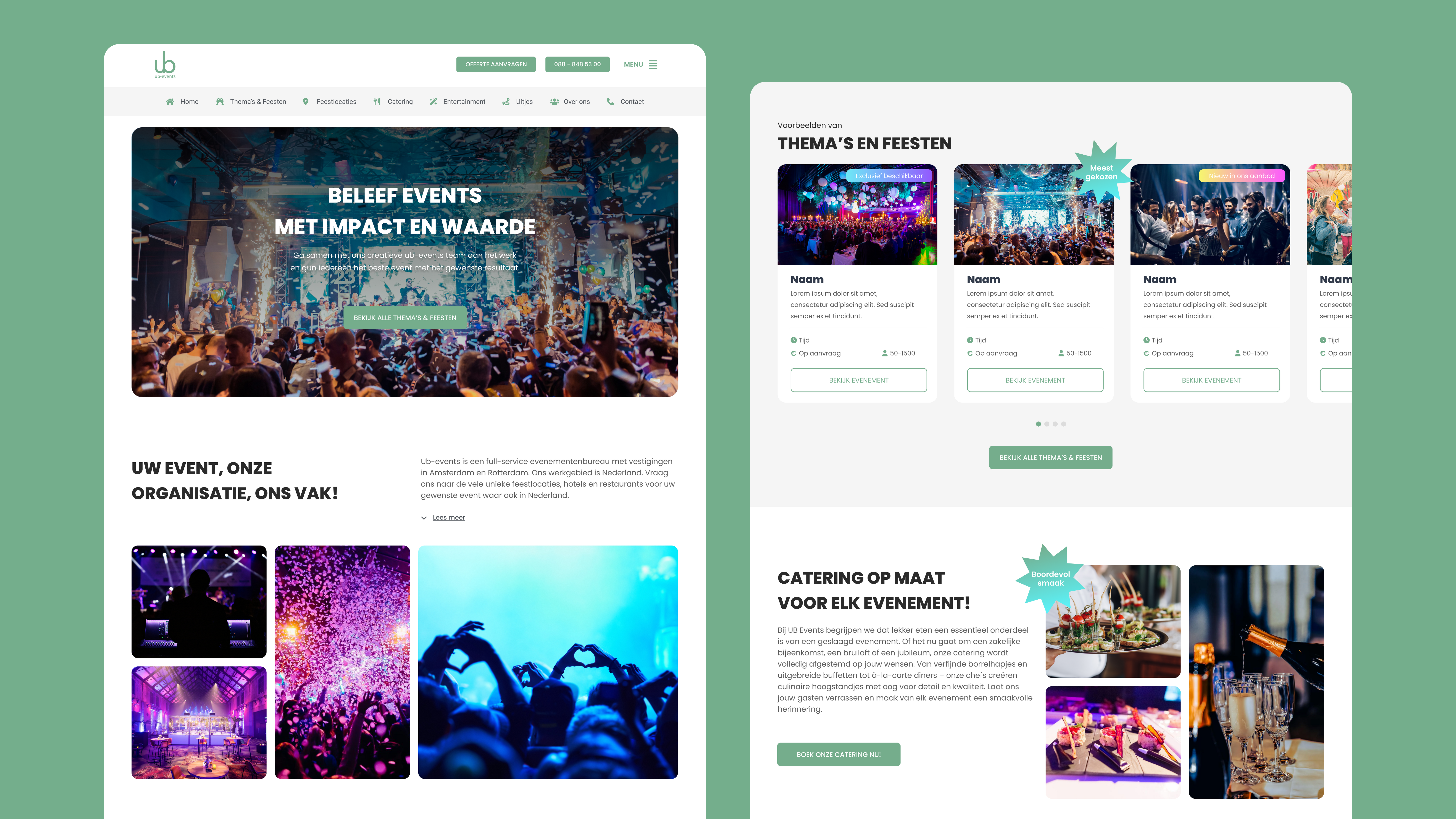 A mockup of the UB Events website that I designed using Figma