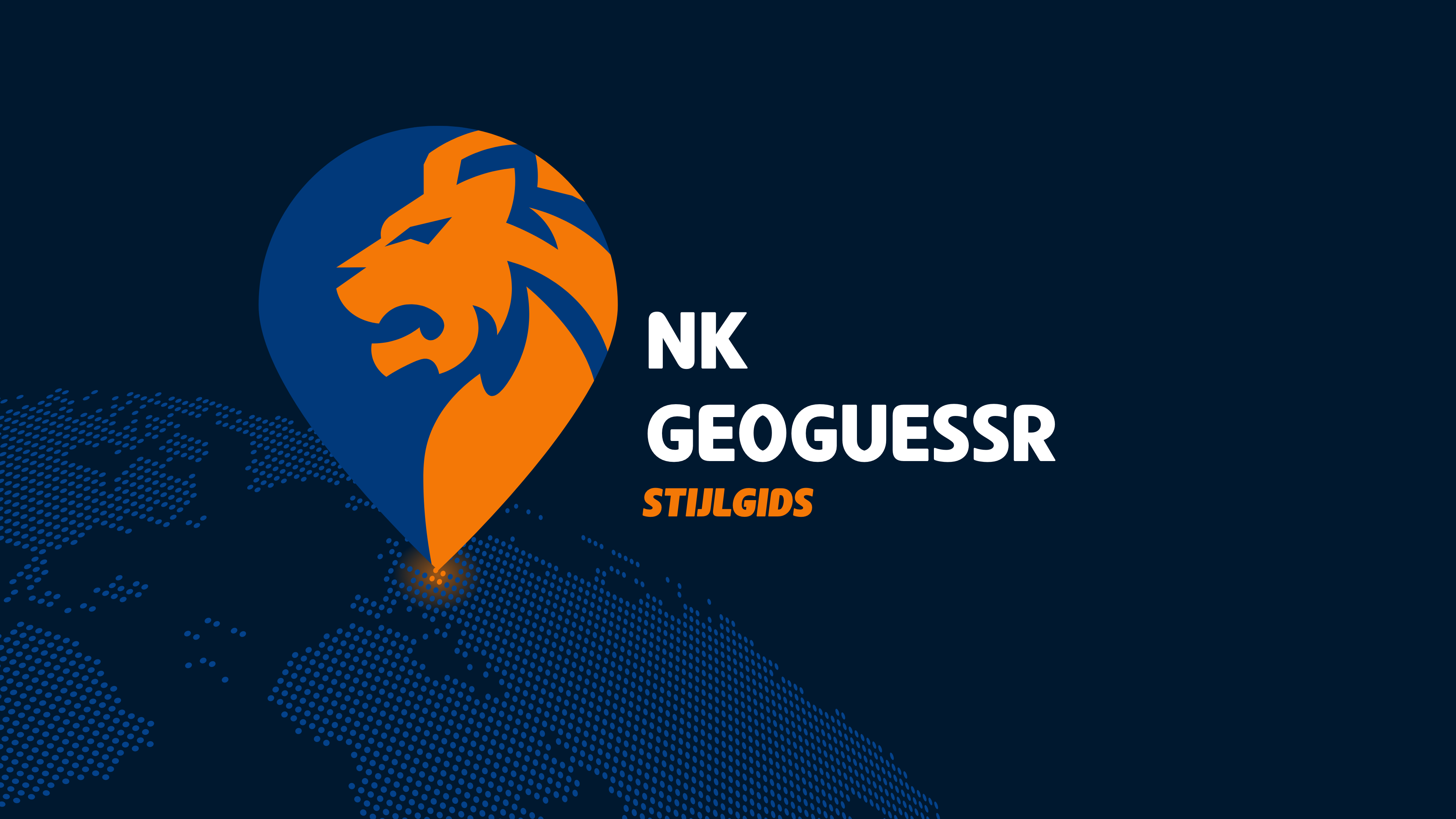 The first slide of the NK GeoGuessr brand style guide