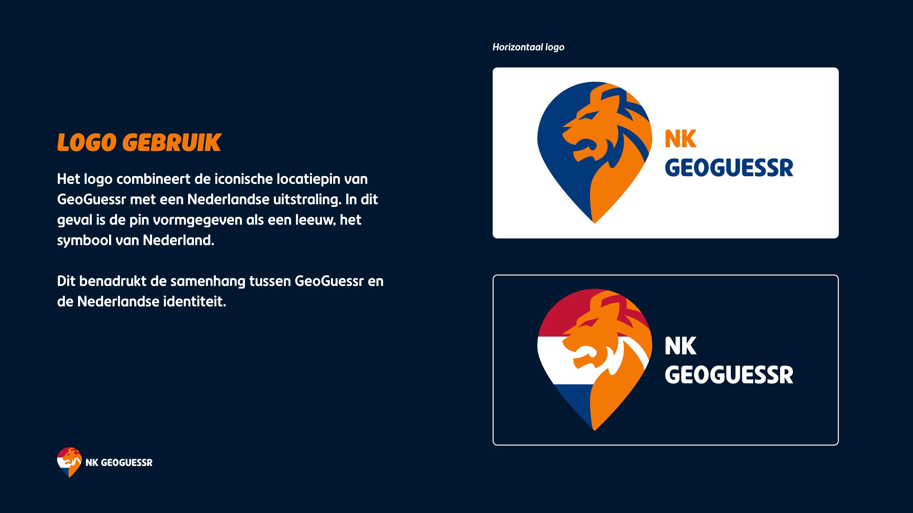 The third slide of the NK GeoGuessr brand style guide