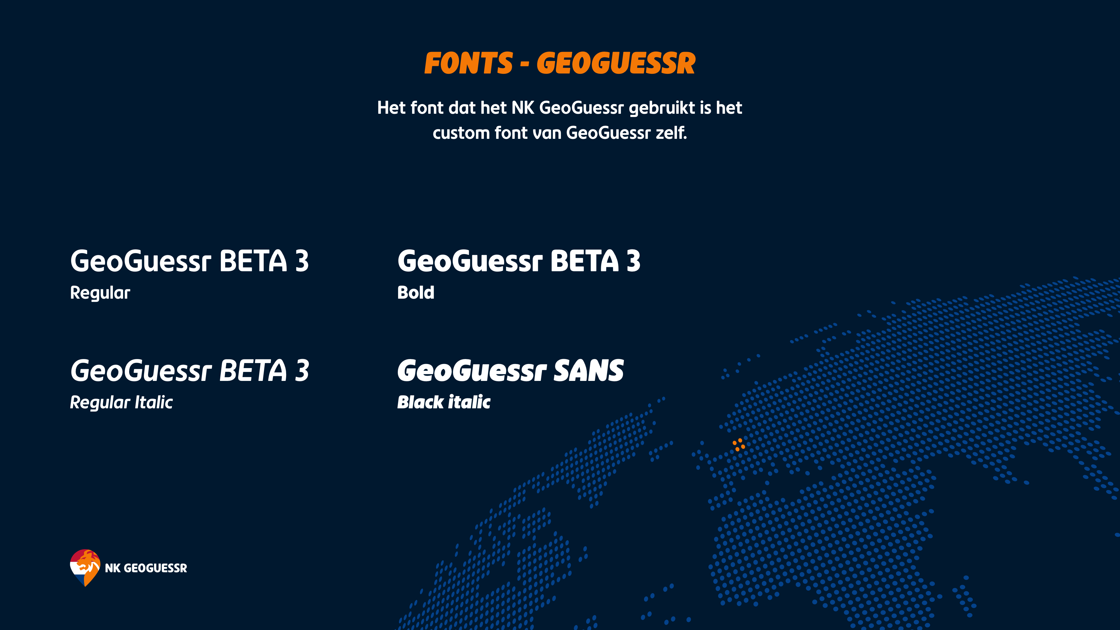 The seventh slide of the NK GGeoGuessr brand style guide